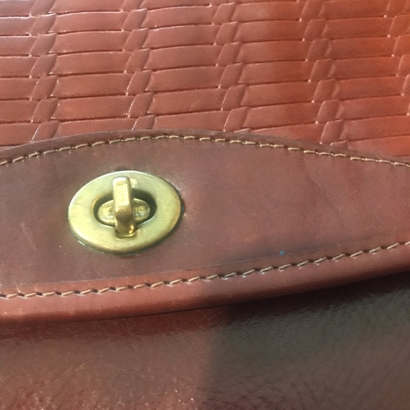 Jack George cognac color Leather Adjustable Strap Crossbody Briefcase - Picture 3 of 16